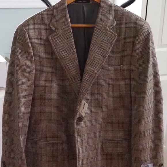 J Press Tan Plaid Sport Coat